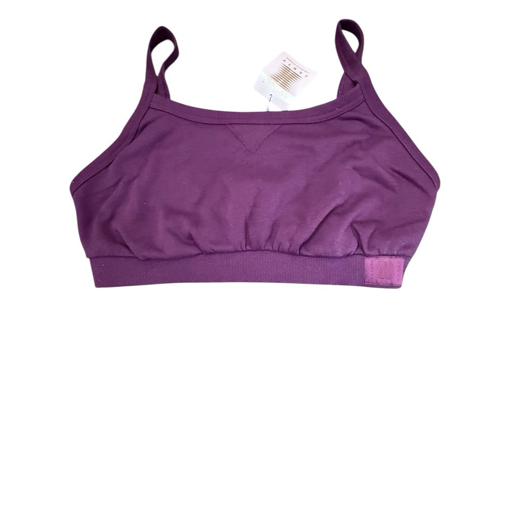 Savage Fenty Sports Workout Bra Plus Size Purple Fleece Lined 1X 16-18 NWT